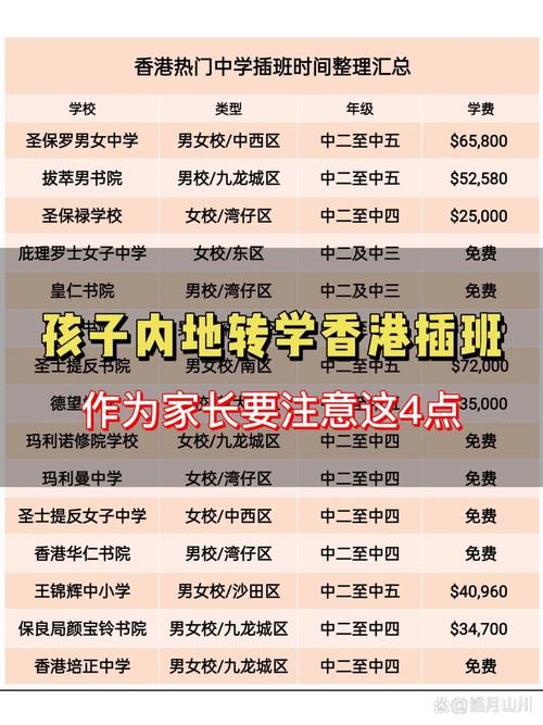 内地港籍生插班香港中学:入学条件与申请指南